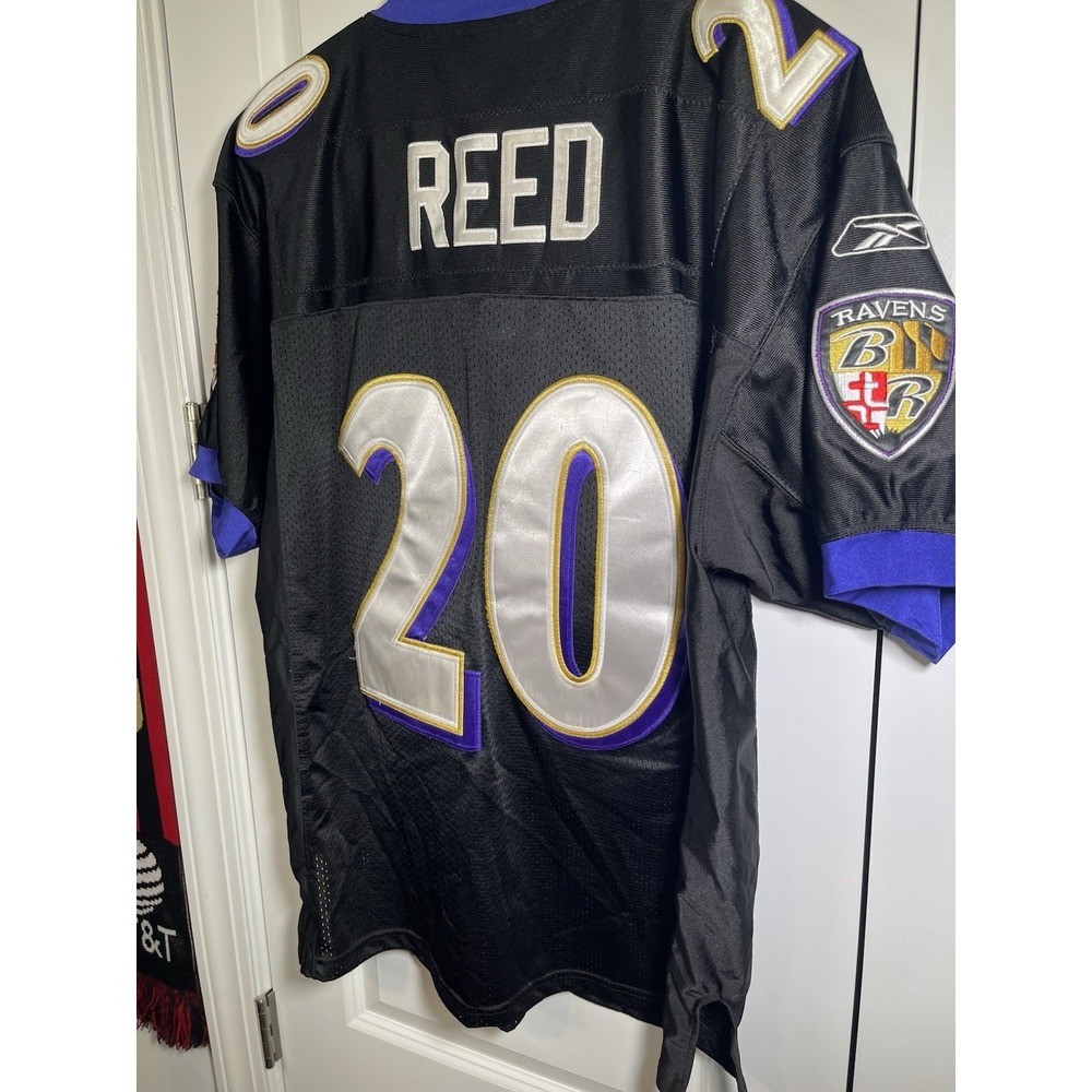 2004-06 STITCH ED REED BALTIMORE RAVENS REEBOK ON-FIELD NFL EQPMNT JERSEY SZ 48 - Picture 12 of 16